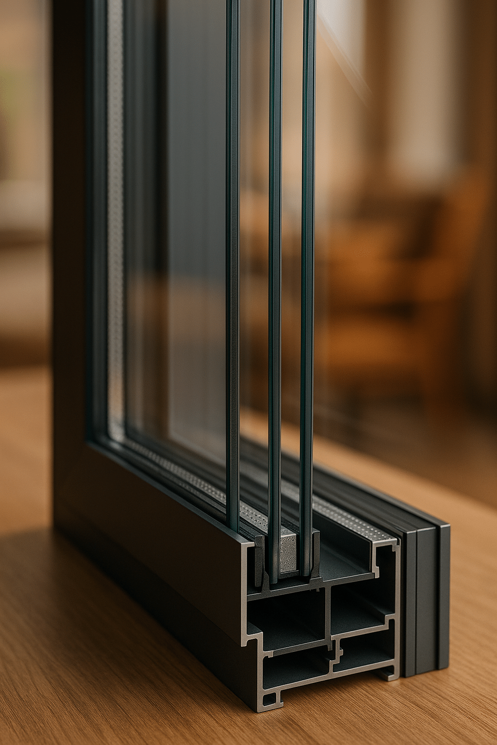 double vitrage ou triple vitrage fenetre aluminium - illustration