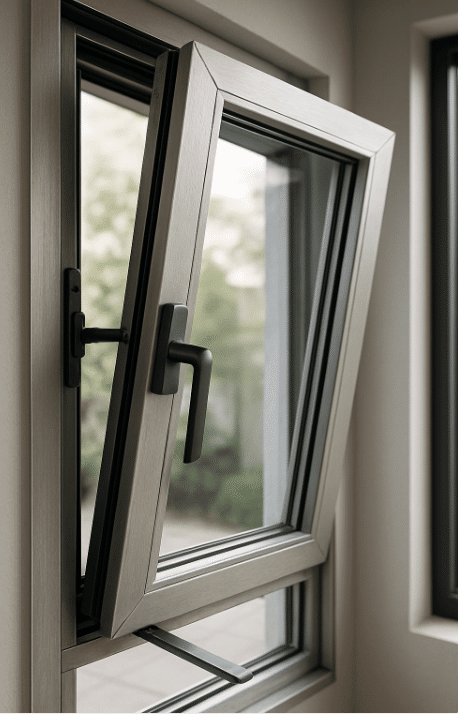 Fenêtre aluminium sur mesure ouverte